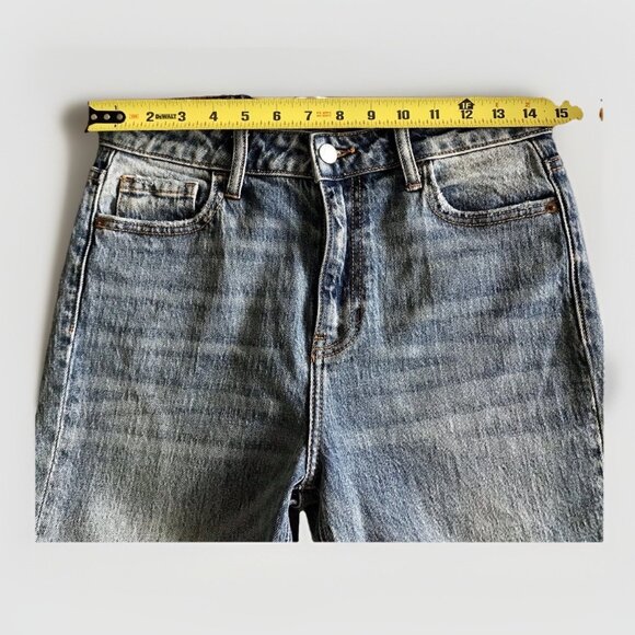 Cello Jeans Woman’s Blue High Rise Flare Split Hem Side Slit Junior Size 3 - Picture 4 of 6